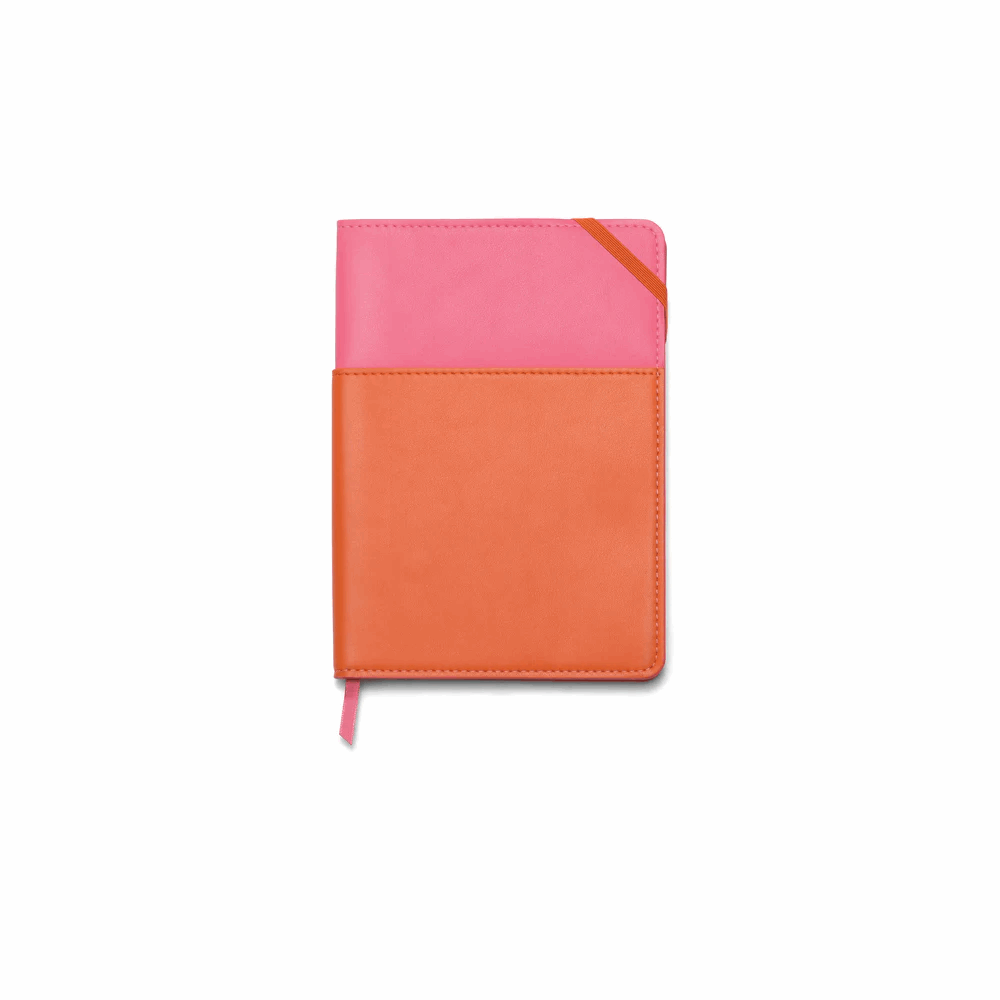 DESIGNWORKSINK PJ-1000 VEGAN LEATHER POCKET JOURNAL - PINK & CHILI
