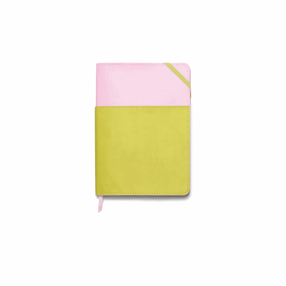 DESIGNWORKSINK PJ-1001 VEGAN LEATHER POCKET JOURNAL - LILAC & MATCHA