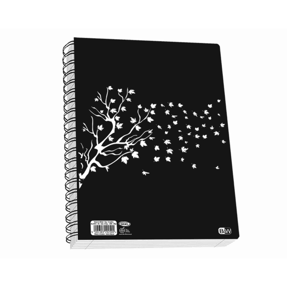 SKAG BLACK & WHITE ΤΕΤΡΑΔΙΟ ΣΠΙΡΑΛ A4(21Χ29) 3Θ 90φ 292511