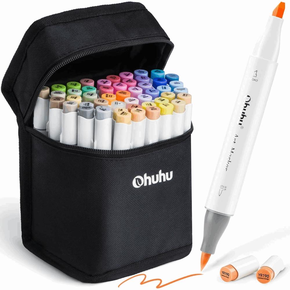 OHUHU MARKERS 48 COL. MID-TONE BRUSH & CHISEL OHU-Y30-80401-49