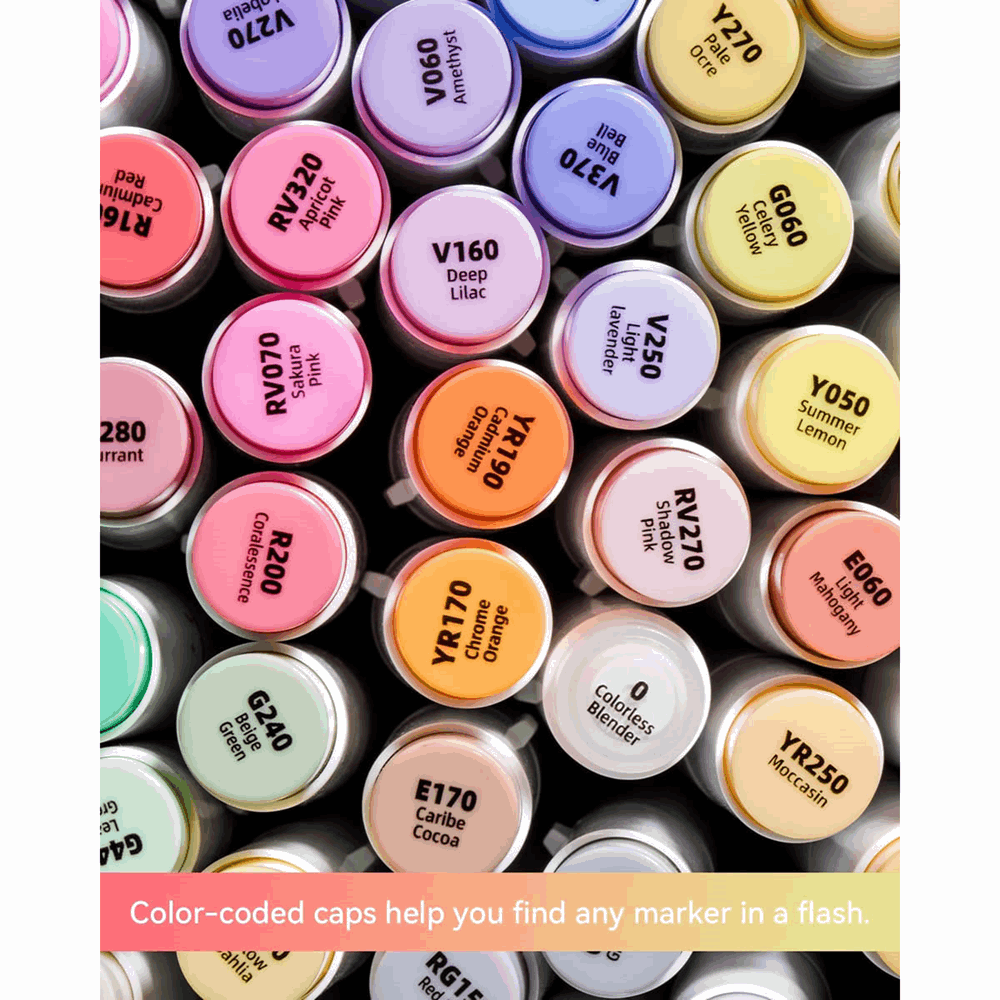 OHUHU MARKERS 48 COL. MID-TONE BRUSH & CHISEL OHU-Y30-80401-49