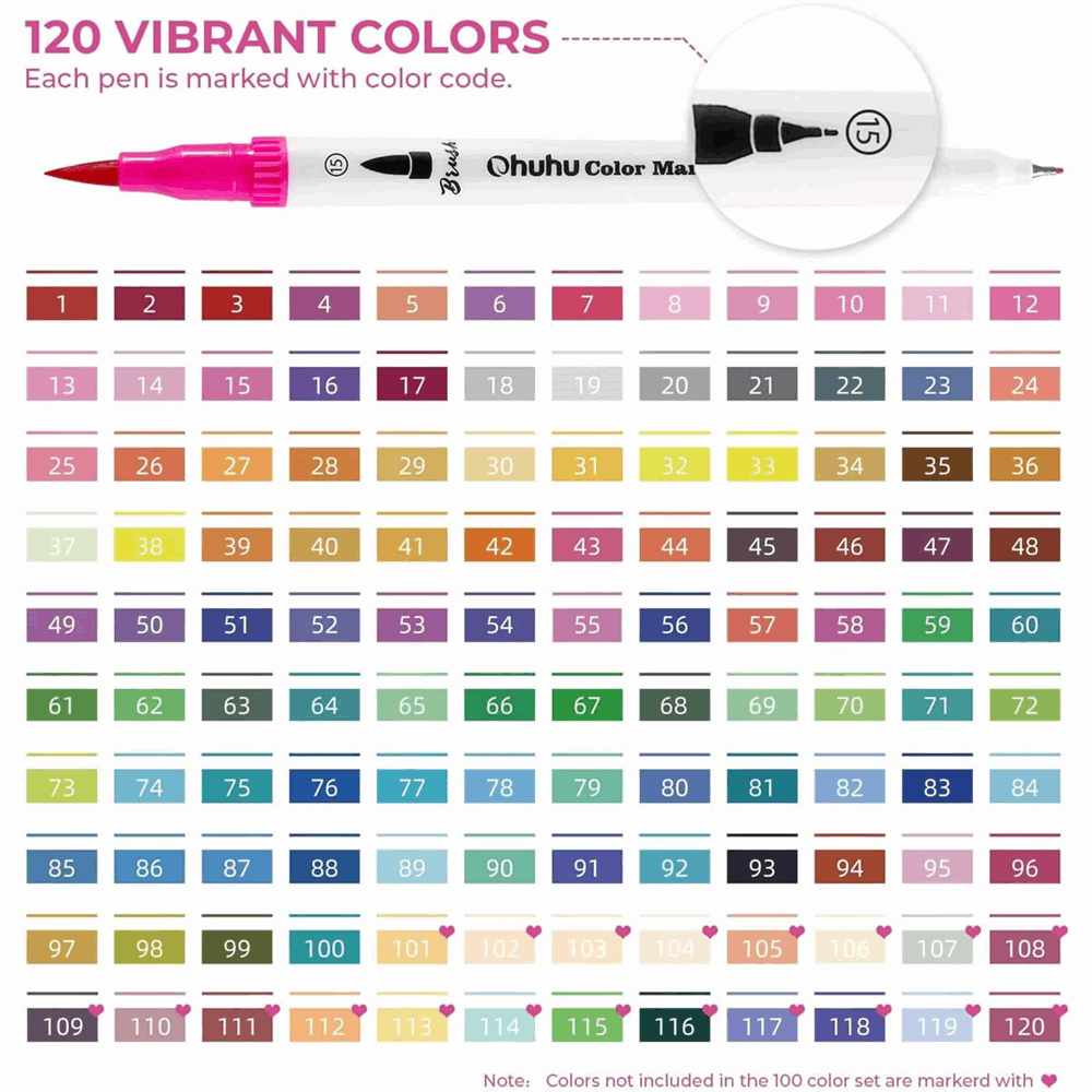 OHUHU MARKERS 120 COL BRUSH & FINELINER WATERBASED OHU-Y30-80600-25