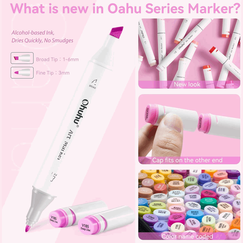 OHUHU MARKERS 40 COL. FINE & CHISEL OHU-Y30-80401-81