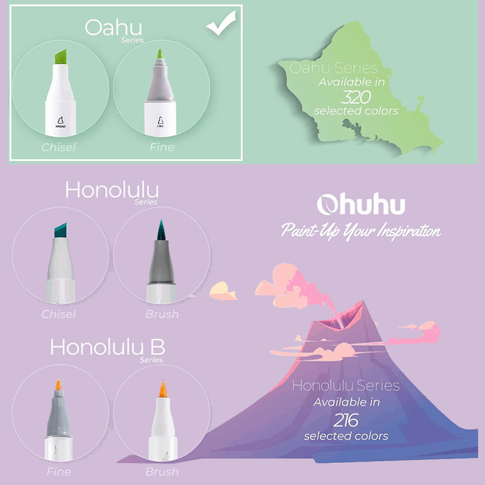 OHUHU MARKERS 40 COL. FINE & CHISEL OHU-Y30-80401-81