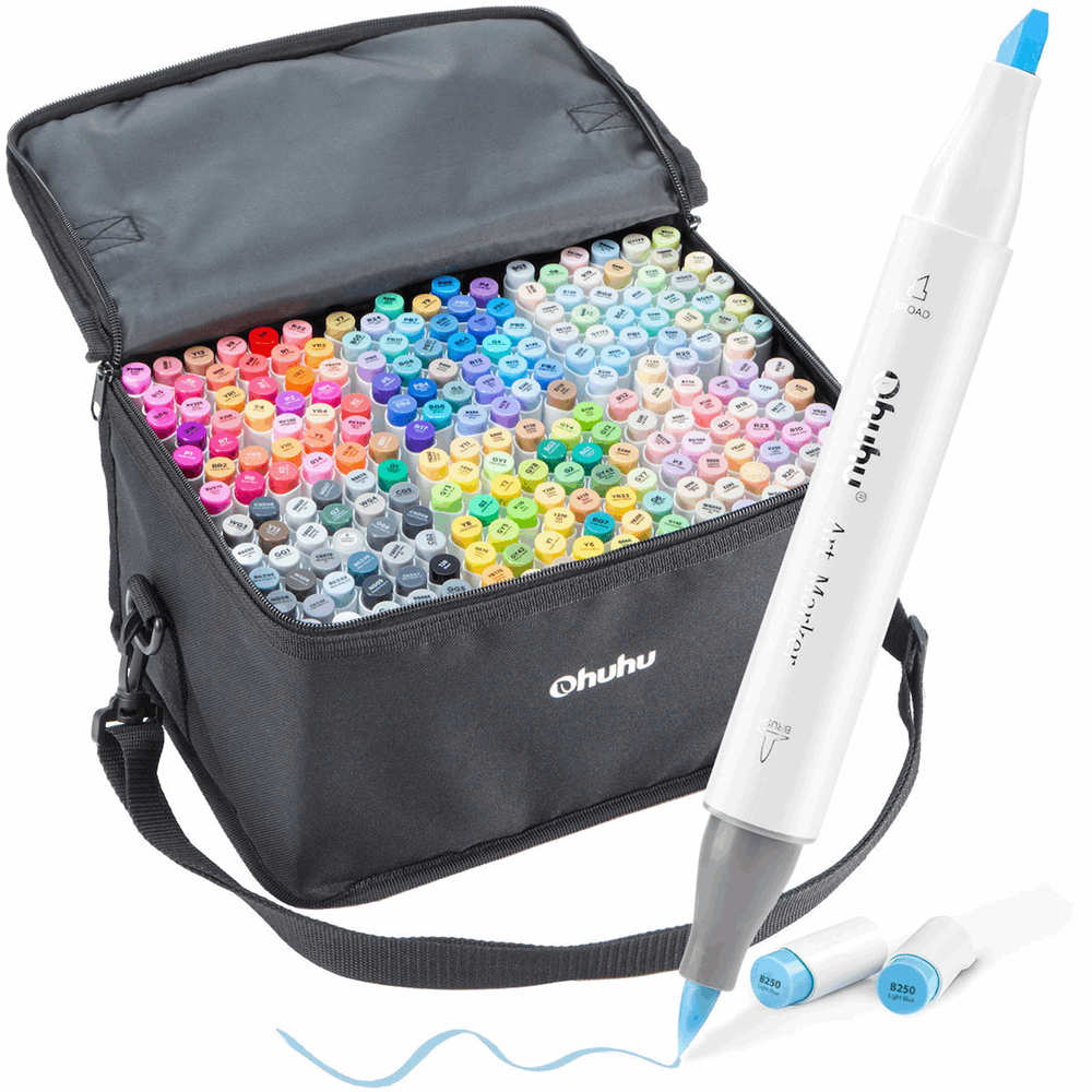 OHUHU MARKERS BRUSH & CHISEL SET-216+1 OHU-Y30-80401-50 OHU-Y30-80404-07