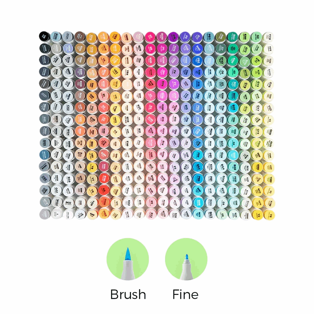 OHUHU MARKERS BRUSH & FINE SET-320 OHU-Y30-80402-57 OHU-Y30-80404-77