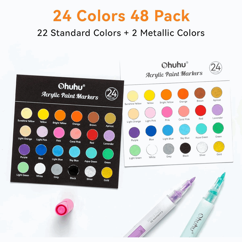 OHUHU ACRYLIC MARKERS SET-48 OHU-Y30-80601-15