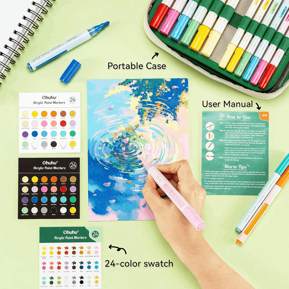 OHUHU ACRYLIC MARKERS SET-48 OHU-Y30-80601-15