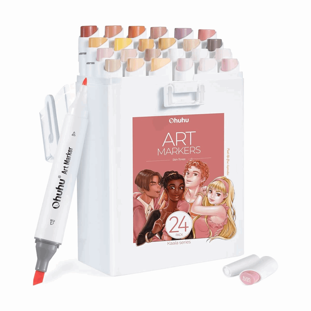 OHUHU MARKERS FINE & CHISEL KAALA SET-24 SKIN OHU-Y30-80402-36 OHU-Y30-80405-40