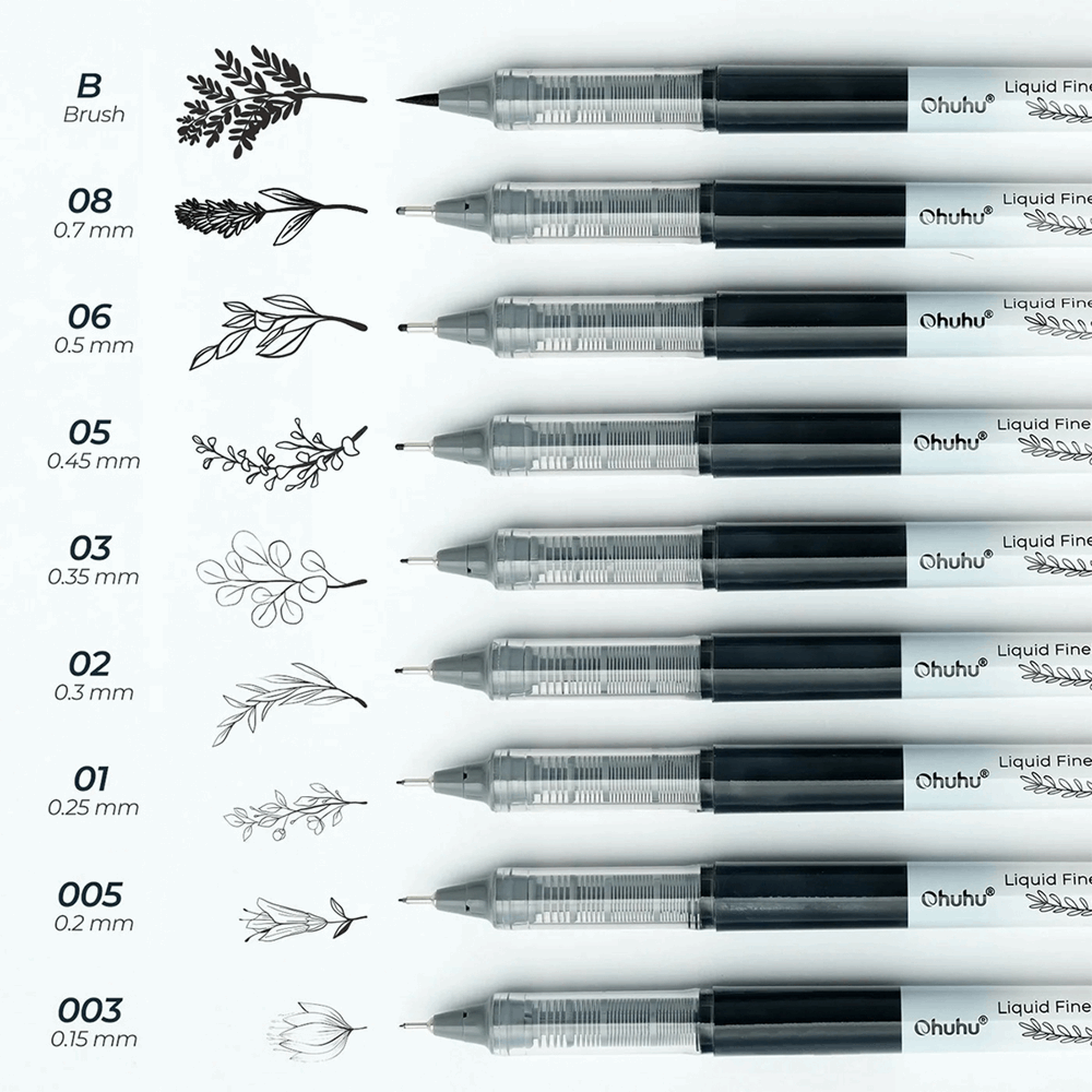 OHUHU FINELINER SET-9 PENS OHU-Y30-80600-53