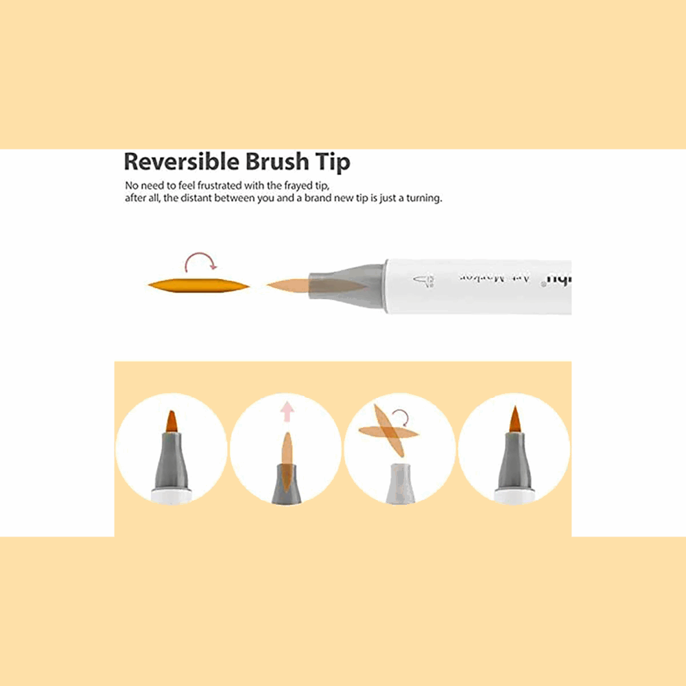 OHUHU MARKERS BRUSH & CHISEL SET-24 SKIN OHU-Y30-80404-29