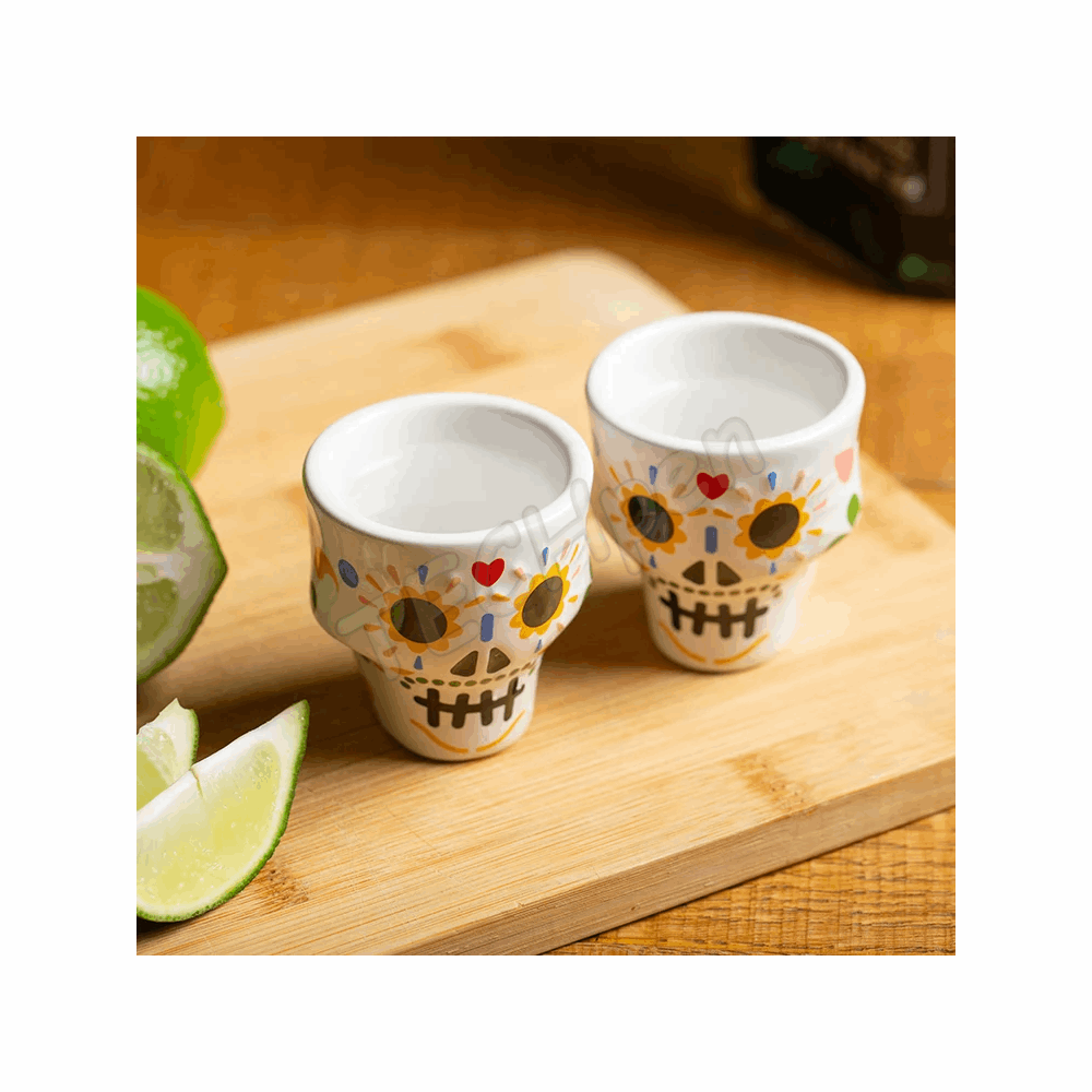 KIKKERLAND  NEO SHOT GLASSES SKULL  GL22