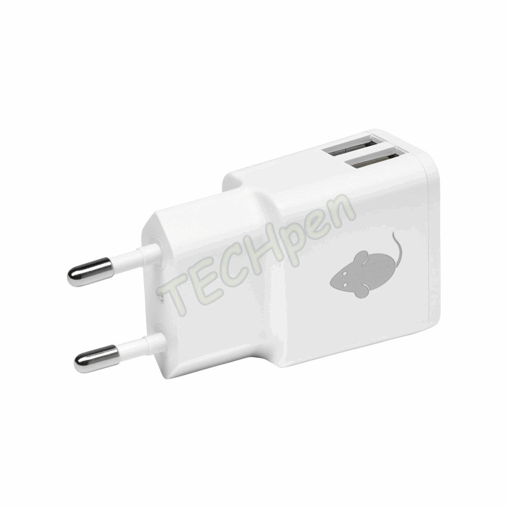 GREEN MOUSE - Dual USB Charger 2.4A - White 46956552 120082