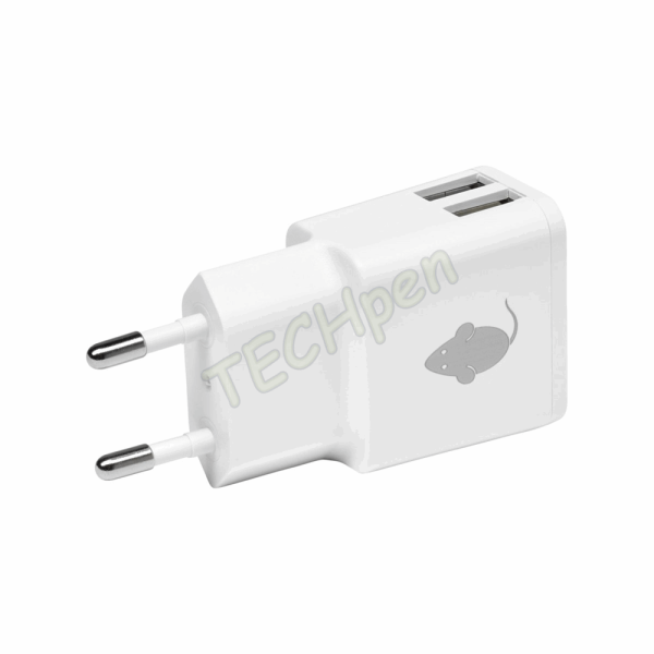 GREEN MOUSE - Dual USB Charger 2.4A - White 46956552 120082
