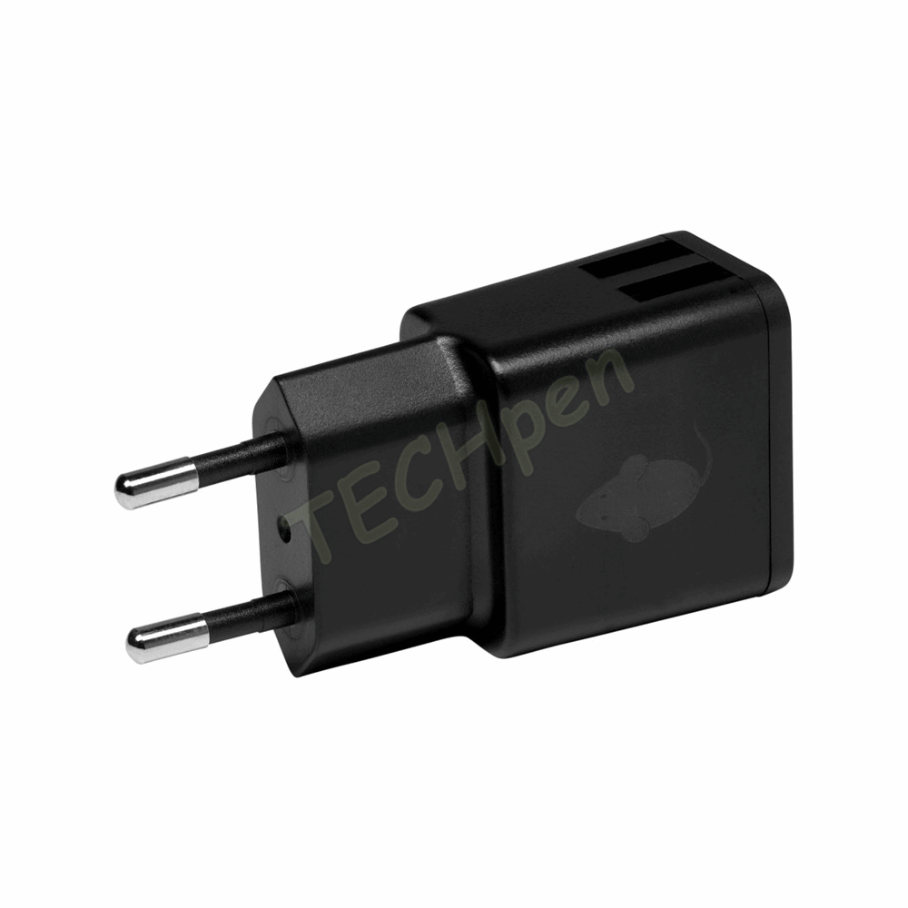 GREEN MOUSE - Dual USB Charger 2.4A - Black 46956583 120082