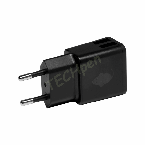 GREEN MOUSE - Dual USB Charger 2.4A - Black 46956583 120082