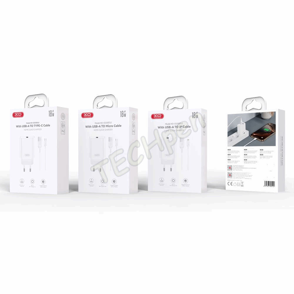 GREEN MOUSE GSM191547 - ΧΟ WALL CHARGER CE33 QC 18W 1xUSB