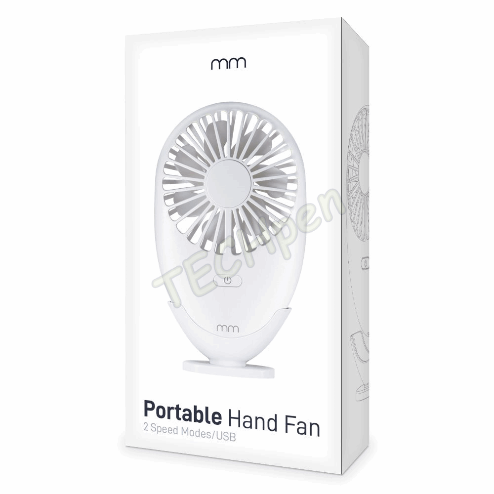 mikamax - Portable Hand Fan - White 123861 MM04805