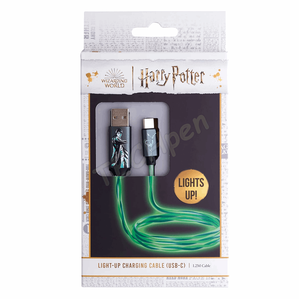 Lazerbuilt - Harry Potter Light-Up USB-C Charging Cable - Patronus CBHP-ACLI-PATRONUS