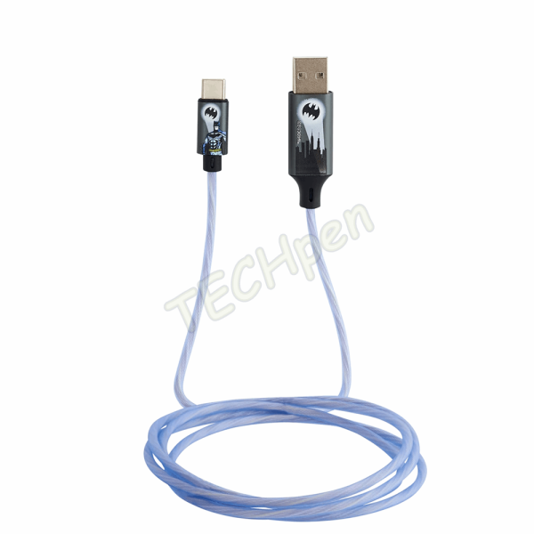 Lazerbuilt - Batman Light-Up USB-C Charging Cable - Batlogo CBBM-ACLI-BATMAN
