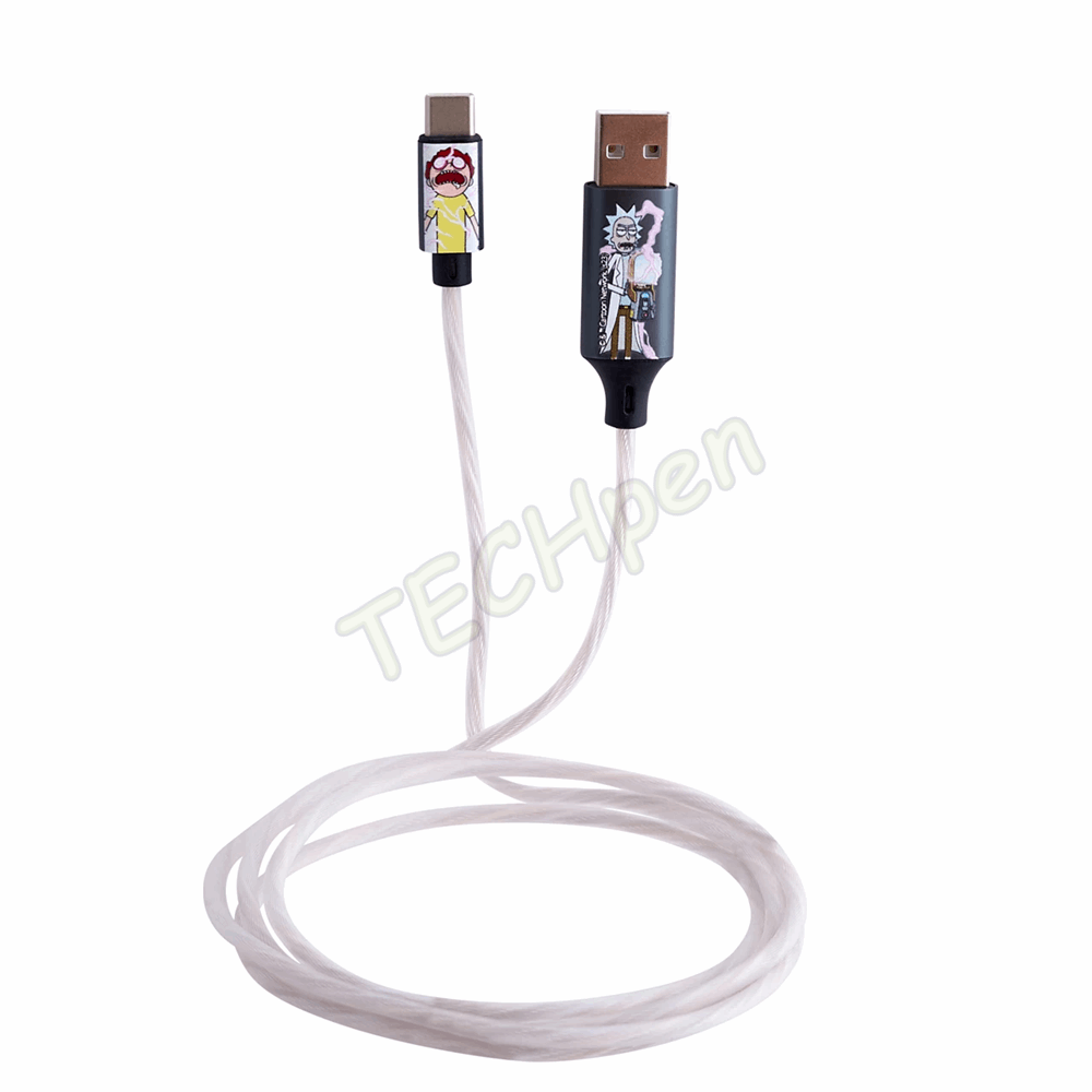 Lazerbuilt - Rick & Morty Light-Up USB-C Charging Cable - Shock! CBRM-ACLI-SHOCK