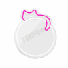 Forever - Neon Mirror LED Lamp - Sleeping Cat/White- Pink RTV200017