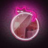 Forever - Neon Mirror LED Lamp - Sleeping Cat/White- Pink RTV200017