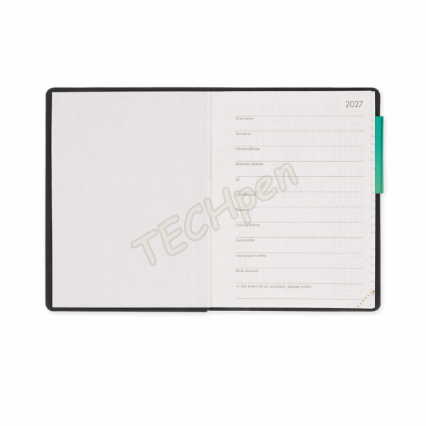 LEGAMI AG2712012 12-MONTH DIARY 2027 - SHADES OF GREEN - MINI - WEEKLY