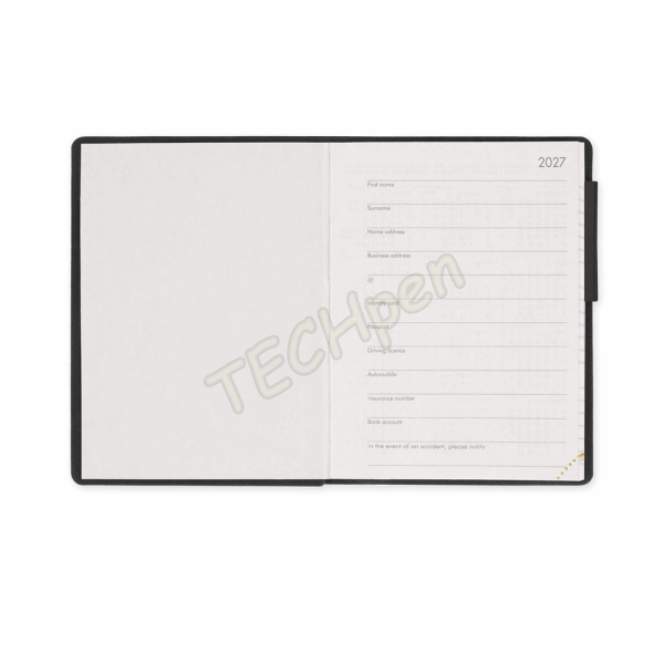LEGAMI AG2712015 12-MONTH DIARY 2027 - BLACK SUIT - MINI - WEEKLY