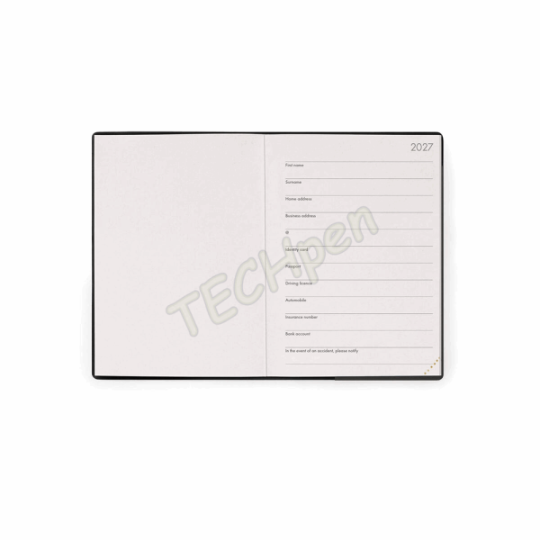 LEGAMI AG2712039 12-MONTH DIARY 2027 - BLACK SUIT - SMALL - DAILY