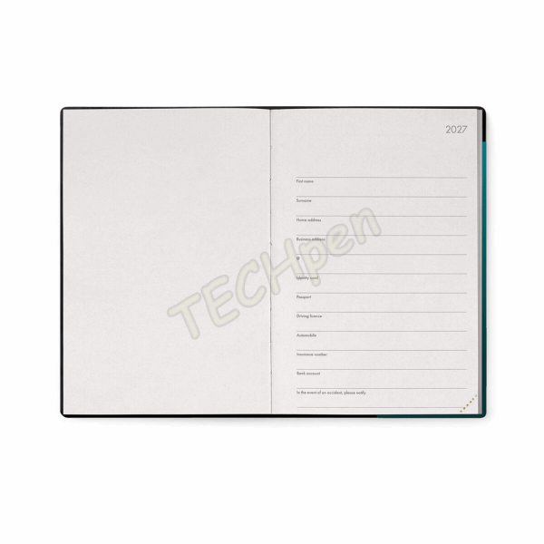 LEGAMI AG2712046 12-MONTH DIARY 2027 - DEEP TEAL - MEDIUM - DAILY