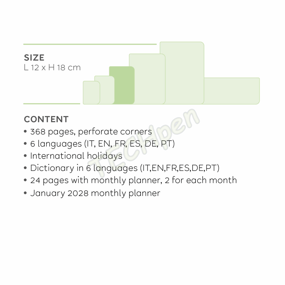 LEGAMI AG2712046 12-MONTH DIARY 2027 - DEEP TEAL - MEDIUM - DAILY