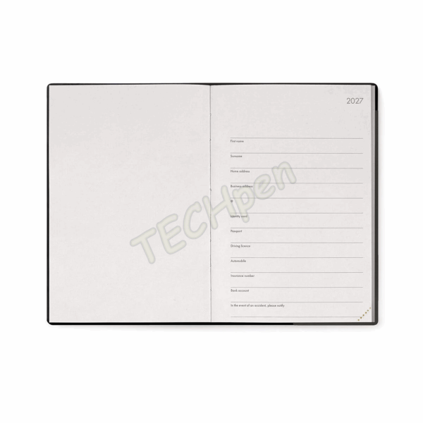 LEGAMI AG2712047 12-MONTH DIARY 2027 - BLACK SUIT - MEDIUM - DAILY