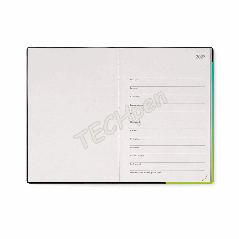 LEGAMI AG2712060 12-MONTH DIARY 2027 - SHADES OF GREEN - MEDIUM - WEEKLY WITH NOTEBOOK