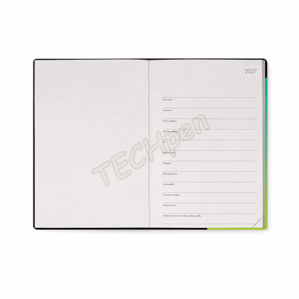 LEGAMI AG2712060 12-MONTH DIARY 2027 - SHADES OF GREEN - MEDIUM - WEEKLY WITH NOTEBOOK