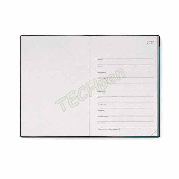 LEGAMI AG2712062 12-MONTH DIARY 2027 - DEEP TEAL - MEDIUM - WEEKLY WITH NOTEBOOK