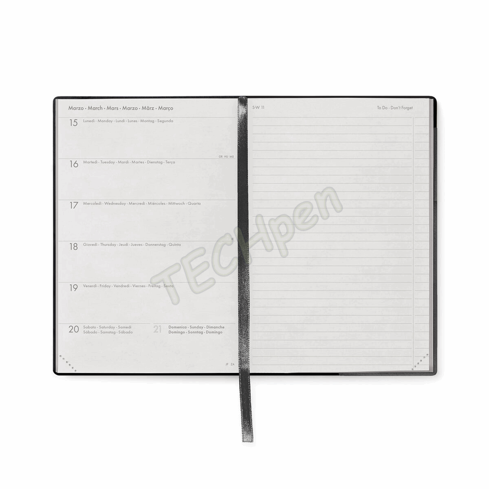 LEGAMI AG2712063 12-MONTH DIARY 2027 - BLACK SUIT - MEDIUM - WEEKLY WITH NOTEBOOK