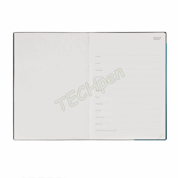 LEGAMI AG2712070 12-MONTH DIARY 2027 - DEEP TEAL - LARGE - DAILY