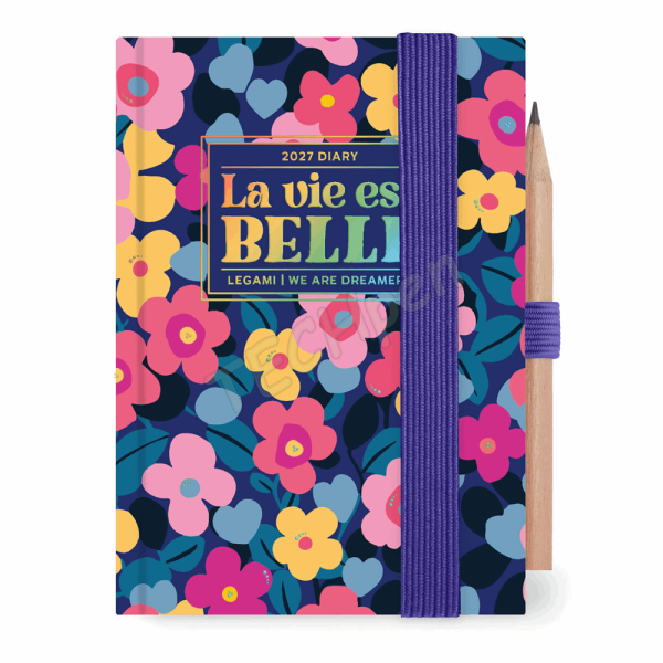 LEGAMI AG2712094 12-MONTH DIARY 2027 - FLOWERS - MINI - 2-DAY