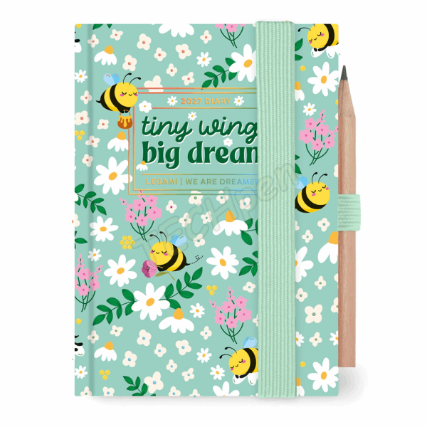 LEGAMI AG2712095 12-MONTH DIARY 2027 - BEE - GREEN - MINI - 2-DAY