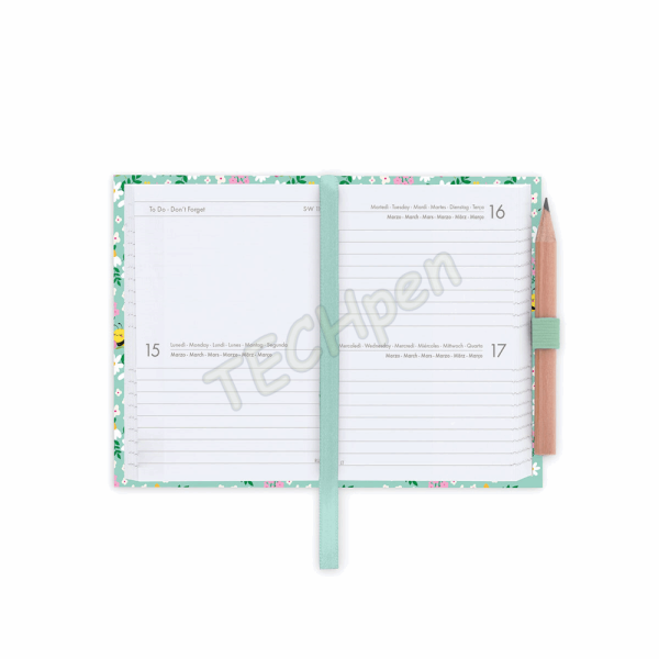 LEGAMI AG2712095 12-MONTH DIARY 2027 - BEE - GREEN - MINI - 2-DAY