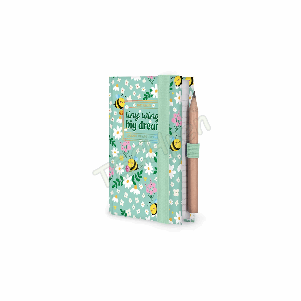 LEGAMI AG2712095 12-MONTH DIARY 2027 - BEE - GREEN - MINI - 2-DAY