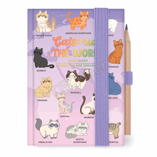 LEGAMI AG2712097 12-MONTH DIARY 2027 - KITTY - WORLD - MINI - 2-DAY