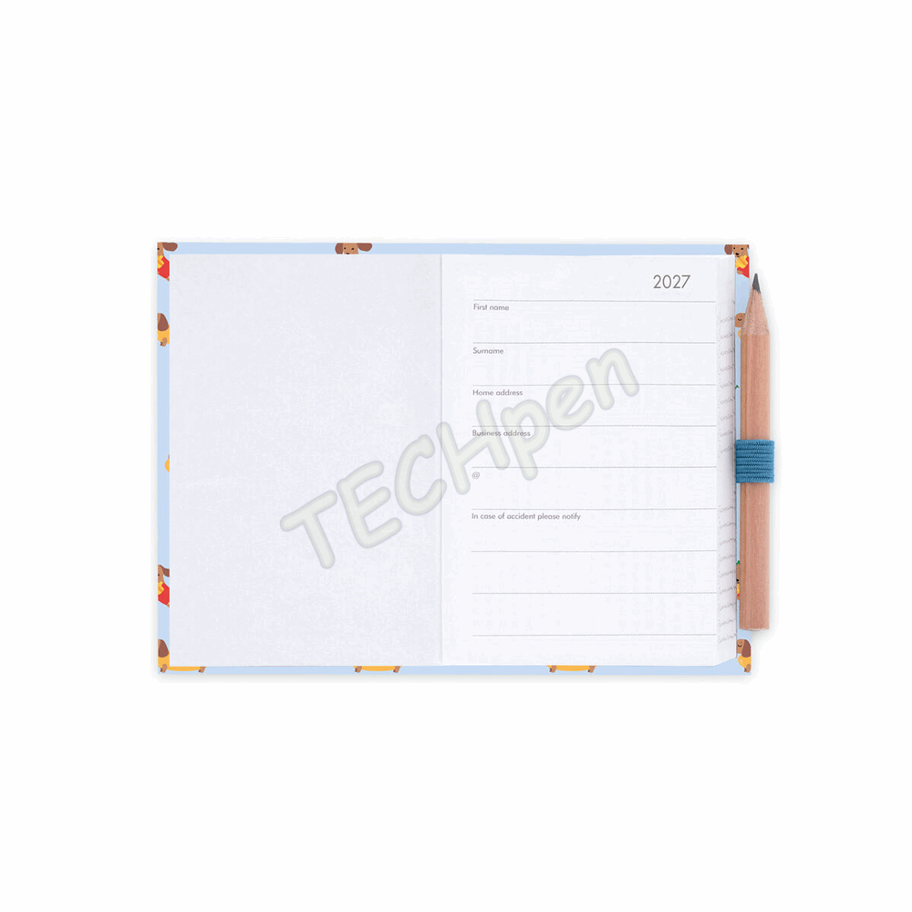 LEGAMI AG2712099 12-MONTH DIARY 2027 - DOG - DACHSHUND - MINI - 2-DAY
