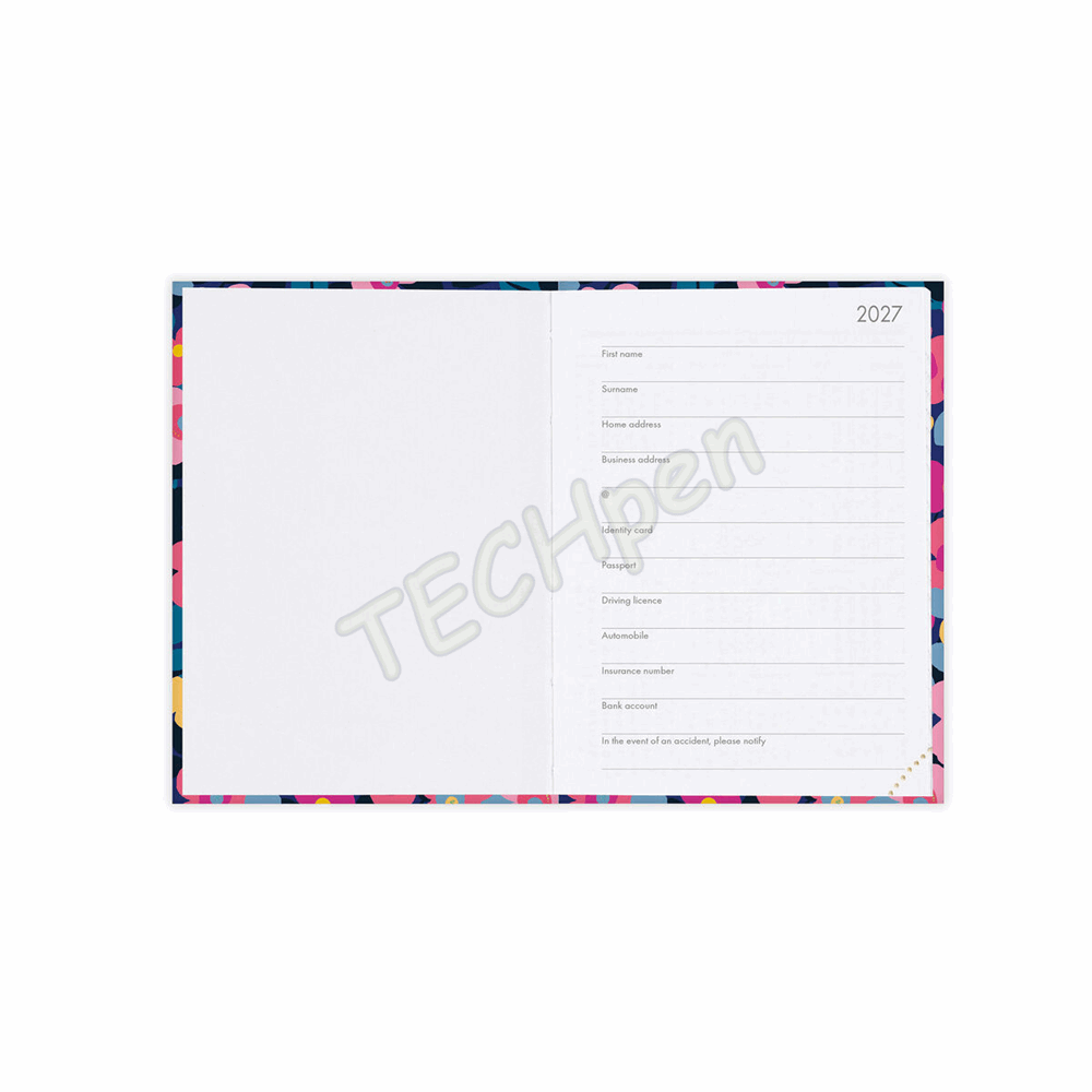 LEGAMI AG2712102 12-MONTH DIARY 2027 - FLOWERS - MINI - WEEKLY