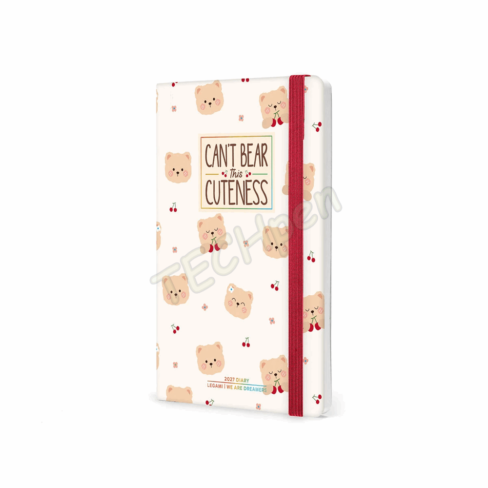 LEGAMI AG2712125 12-MONTH DIARY 2027 - TEDDY BEAR - CHERRY - WHITE - MEDIUM - WEEKLY