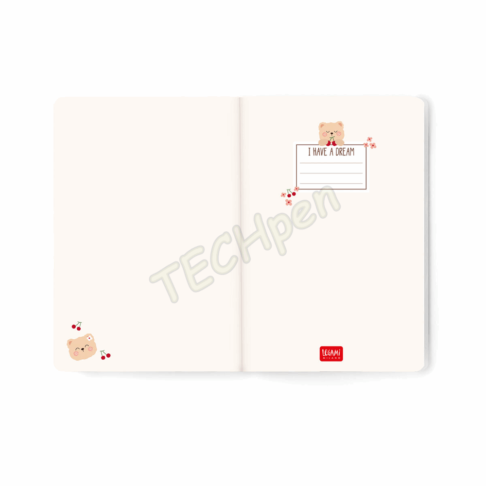 LEGAMI AG2712125 12-MONTH DIARY 2027 - TEDDY BEAR - CHERRY - WHITE - MEDIUM - WEEKLY