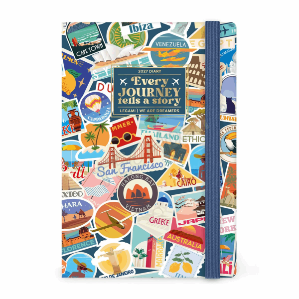LEGAMI AG2712131 12-MONTH DIARY 2027 - TRAVEL - STICKERS - MEDIUM - WEEKLY