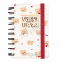 LEGAMI AG2712147 12-MONTH DIARY 2027 - TEDDY BEAR - CHERRY - WHITE - SMALL - DAILY SPIRAL