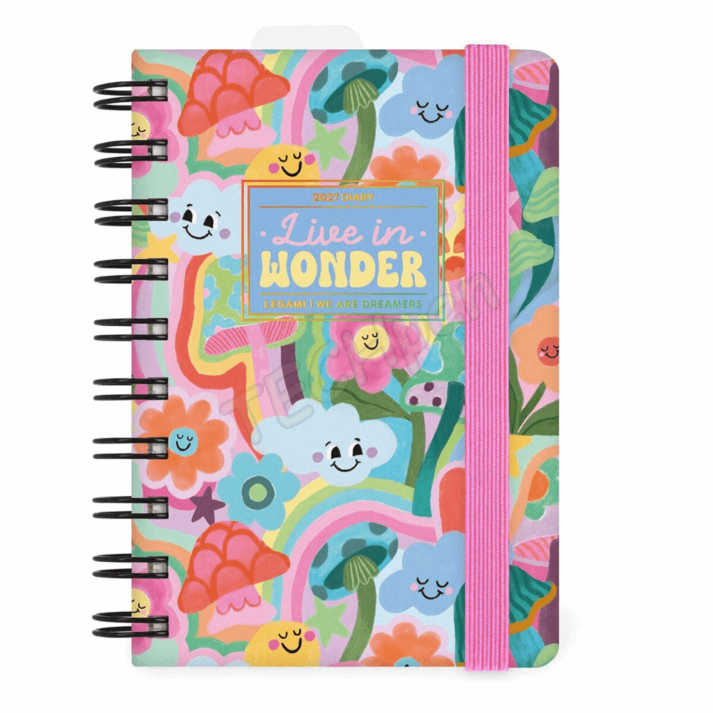 LEGAMI AG2712150 12-MONTH DIARY 2027 - MUSHROOMS - SMALL - DAILY SPIRAL BOUND